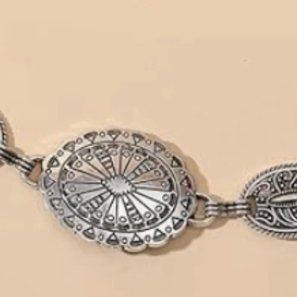Metal Concho Belt for Women – Western Chain Belt for Dresses & Jeans